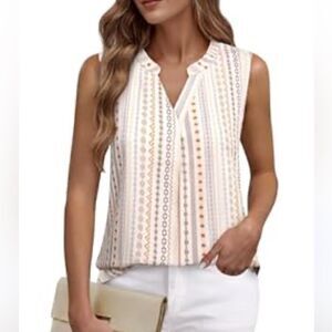 Brand new with‎ Tags Timeson Brand V Neck Sleeveless Blouse Boho Print Small